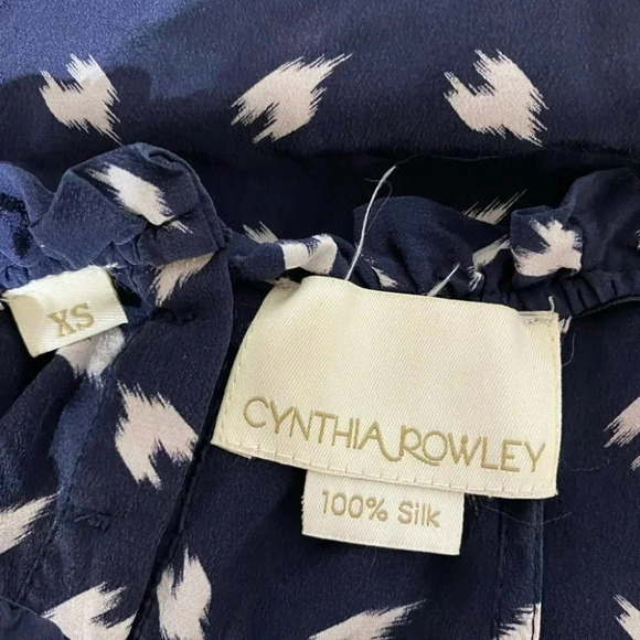 Cynthia Rowley XS bluewhite silk ruffle halter‎ top - Picture 5 of 5